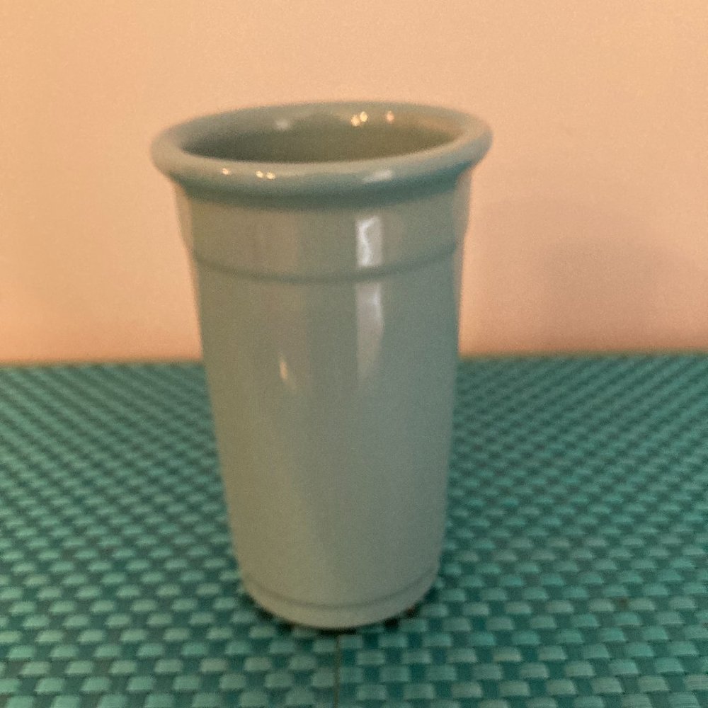 Blue Gray Vase Tumbler Style Utensil Holder EUC